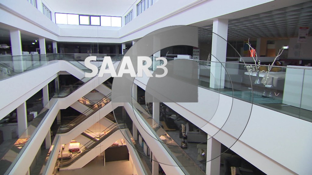 Foto: Einkaufsgalerie mit dem Saar3-Logo