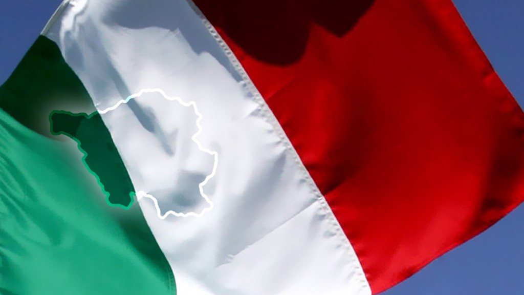 Italienische Nationalflagge vor der Saarlandkarte (Foto: SR)
