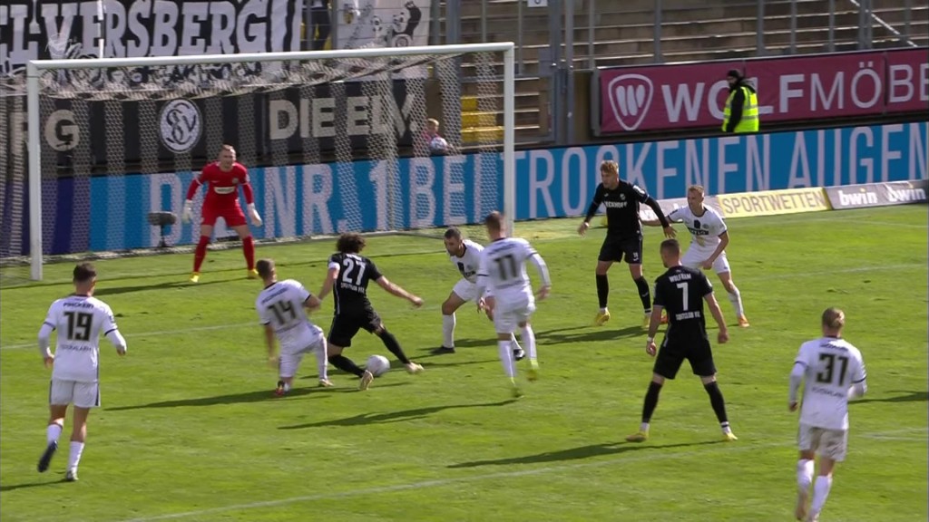 Foto: Ausschnitt aus dem Spiel SV Elversberg gegen SC Verl