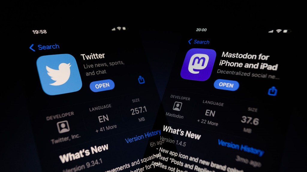 Die Apps von Twitter und Mastodon
