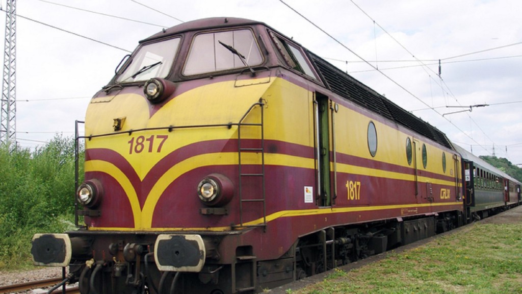 Eine Lokomotive eines luxemburgischen Zuges