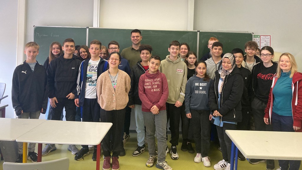 Die Klasse 7b der Robert-Bosch-Gemeinschaftsschule in Homburg
