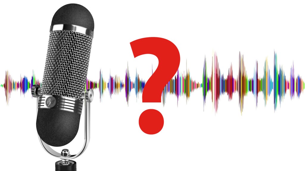 Mikrofon und Fragezeichen vor einer Hüllkurve