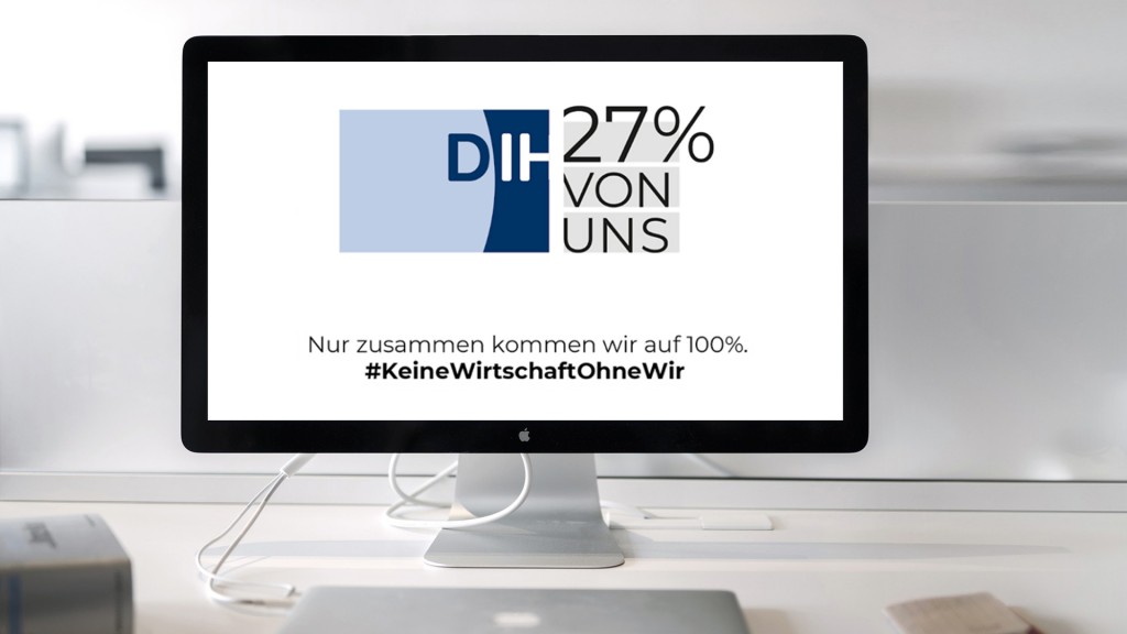 Loptop: Logo IHK-Kampagne: 27 Prozent von uns – #KeineWirtschaftOhneWir“