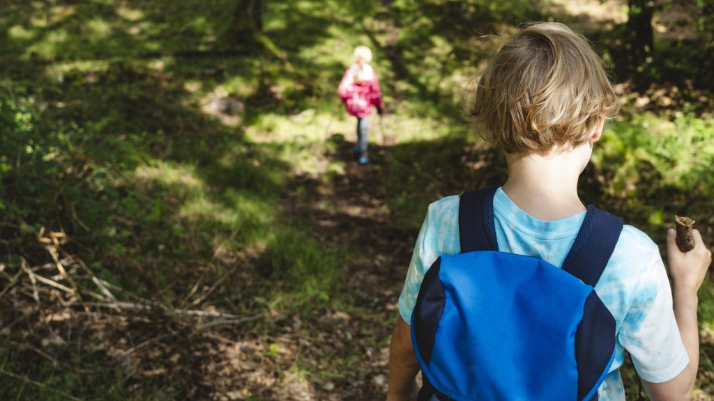 Foto: Kinder im Wald beim Wandern