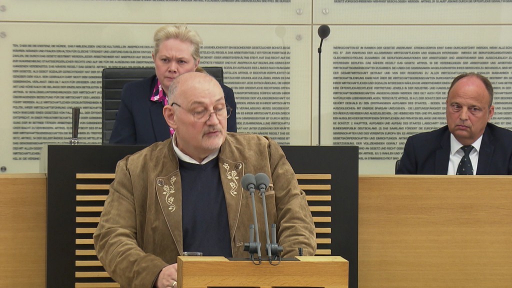 Foto: AfD Abgeordnete Schaufert im Landtag