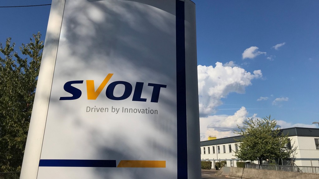 Foto: Schild mit dem Logo der Firma SVolt