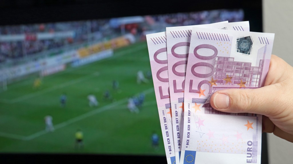 Bar-Geld vor einem Fußballspiel