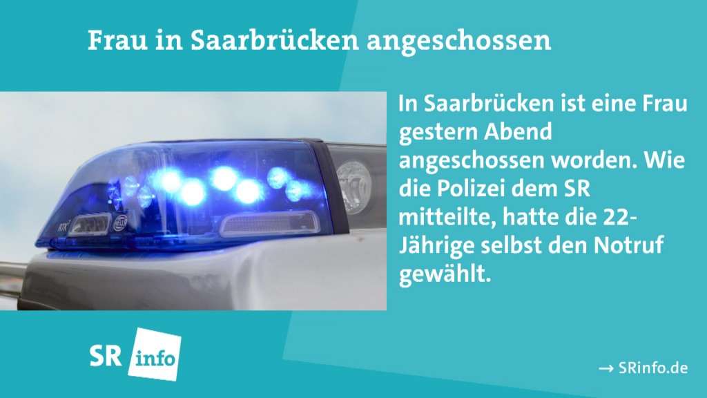 Foto: Frau in Saarbrücken angeschossen neben Texttafel