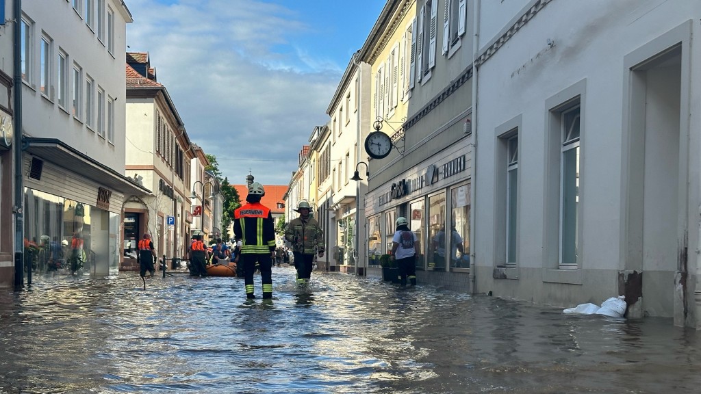 Foto: Überflutete Altstadt in Blieskastel
