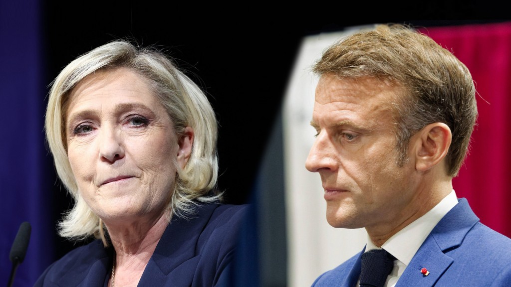 Combo: Marine Le Pen und Emmanuel Macron