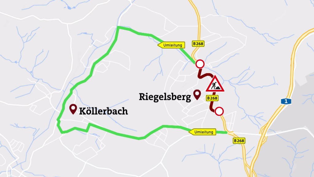 Grafik: Ortsdurchfahrt von Riegelsberg wird gesperrt