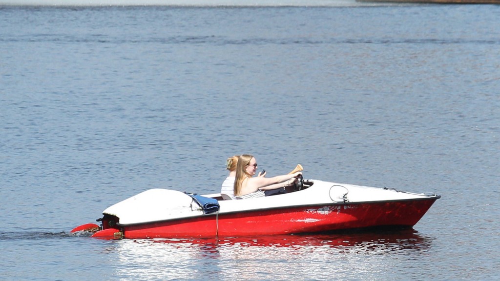 Zwei Mädchen im Tretboot