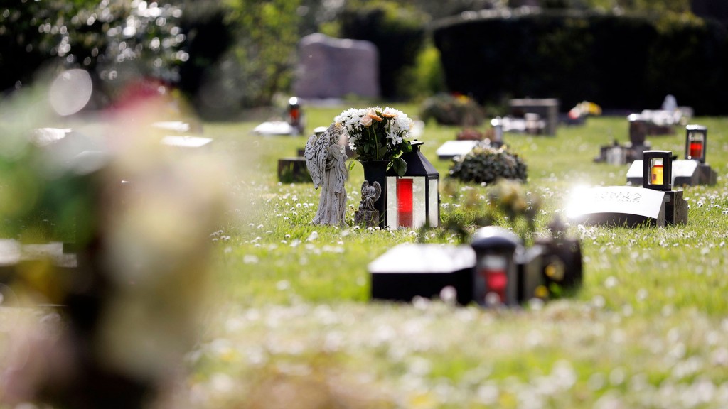 Foto: Andächtiger Blick über geschmückte Gräber auf einem Friedhof