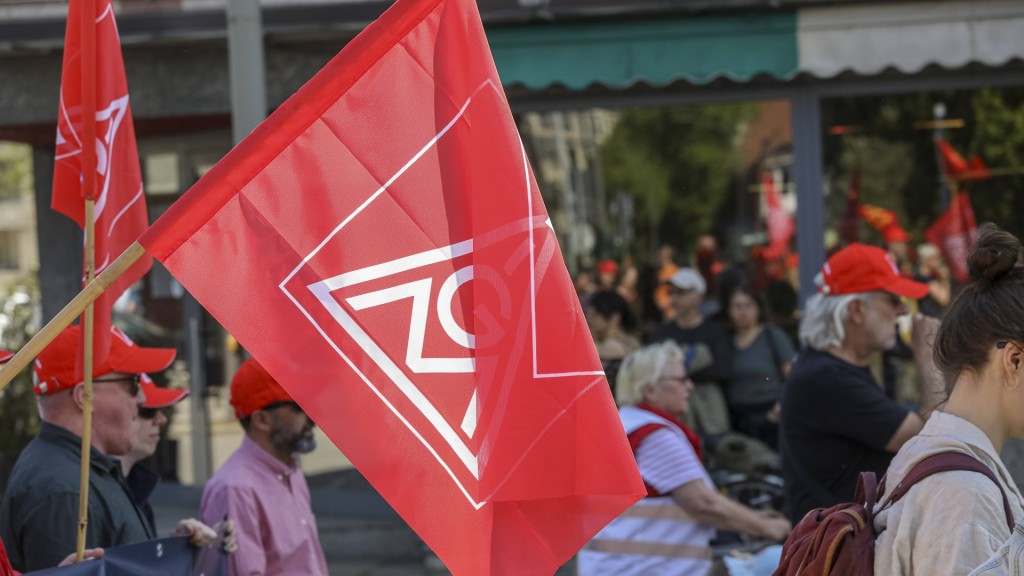 Foto: Teilnehmer einer Maidemo der Gewerkschaften