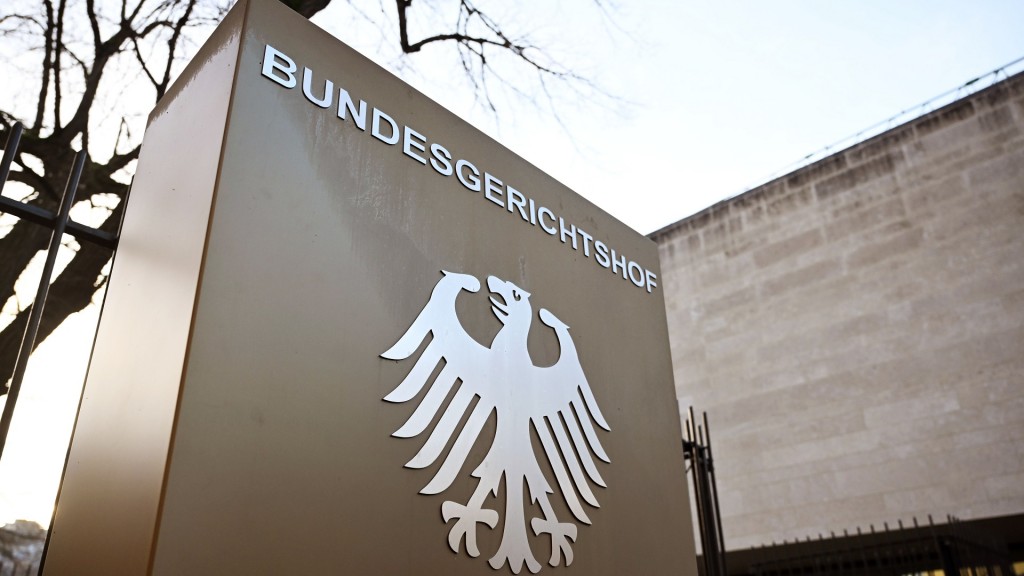 Ein Hinweisschild mit Bundesadler und dem Schriftzug 