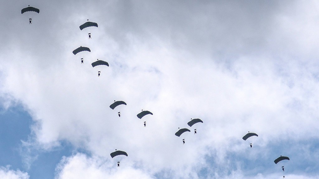 Foto: Fallschirmspringer der Bundeswehr am Himmel