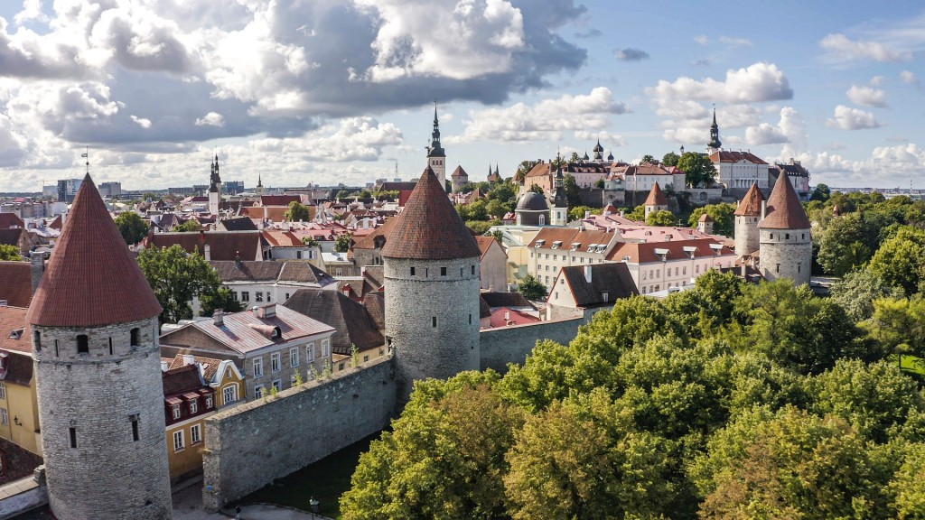 Foto: Drohnenaufnahme der Altstadt in Tallinn
