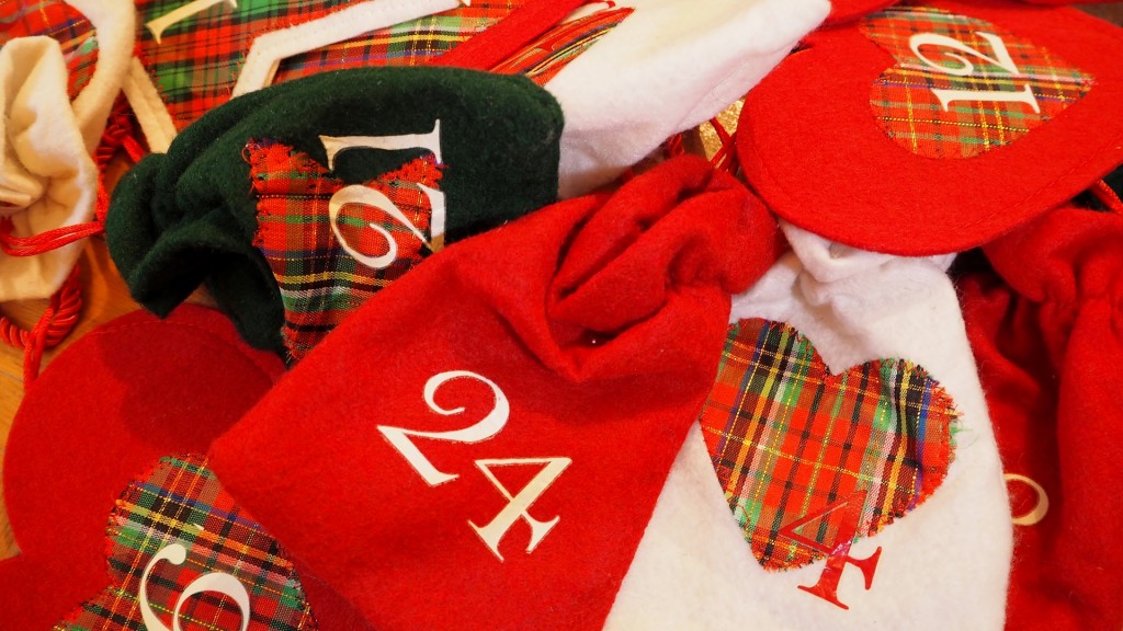 Adventskalender aus Säckchen