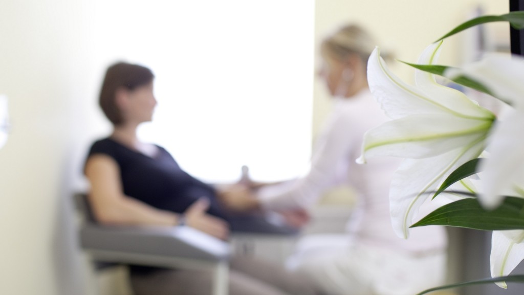 Schemenhaft sieht man eine Frau, die von einer Ärztin untersucht wird.