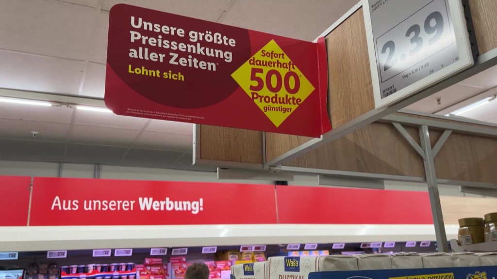 Foto: Angebotstafeln im Supermarkt