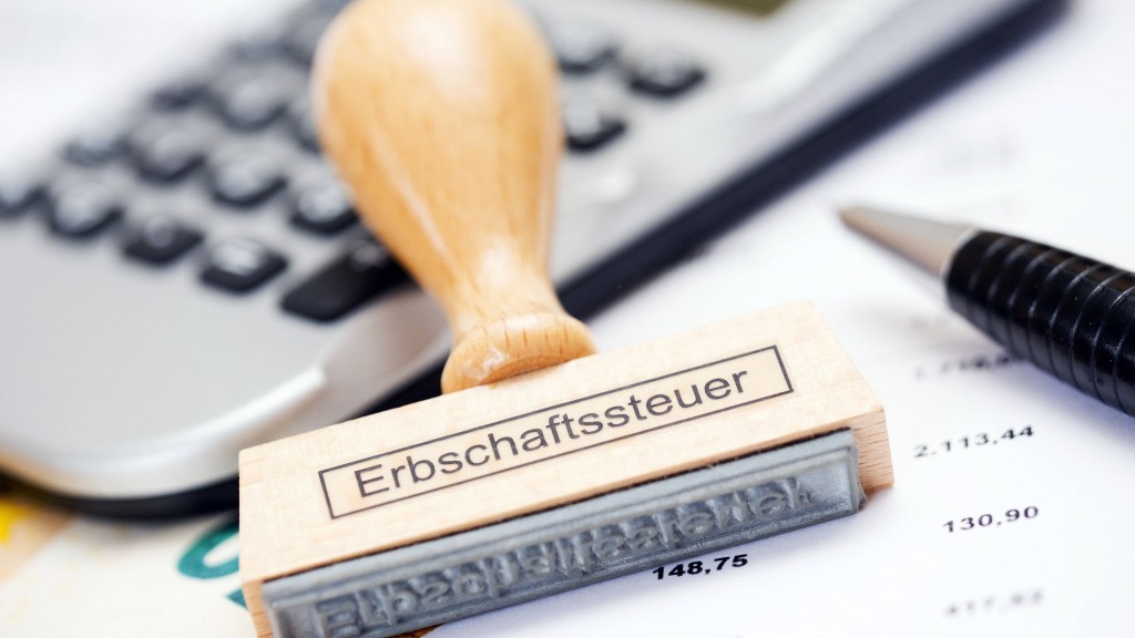 Stempel mit Aufschrift Erbschaftssteuer 