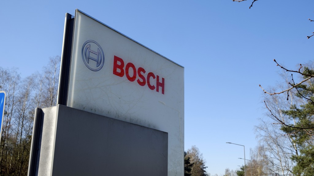 Firmenschild Bosch Werk in Homburg
