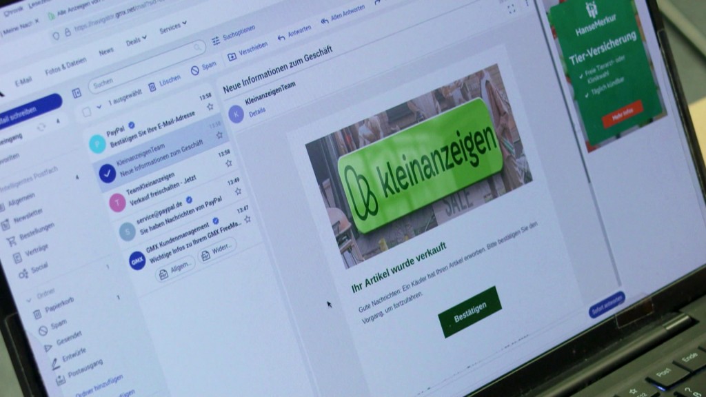 Foto: kleinanzeigen auf einem Laptop