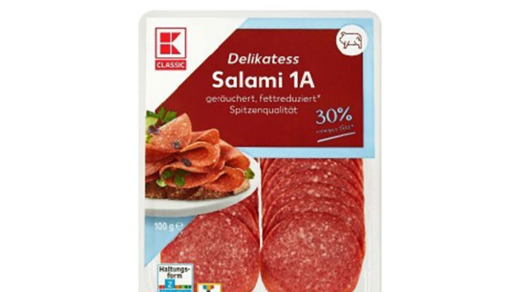 K-Classic Salami 1A, fettreduziert, 100 Gramm