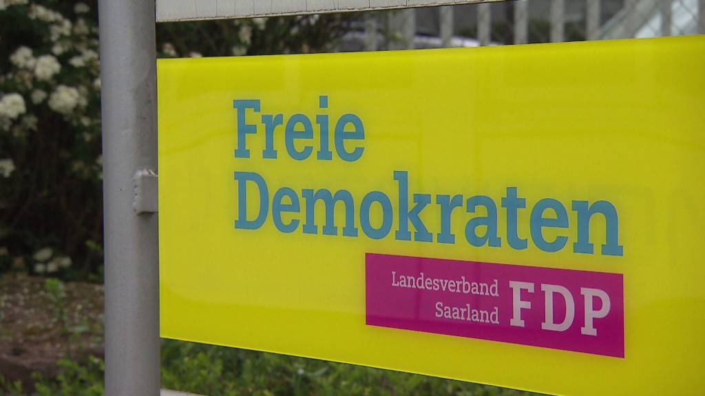Foto: Schild des Landesverbandes Saarland der FDP