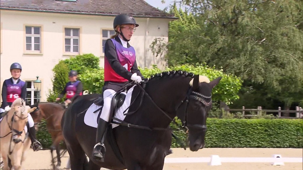 Foto: Eine Sportlerin sitzt auf einem Pferd