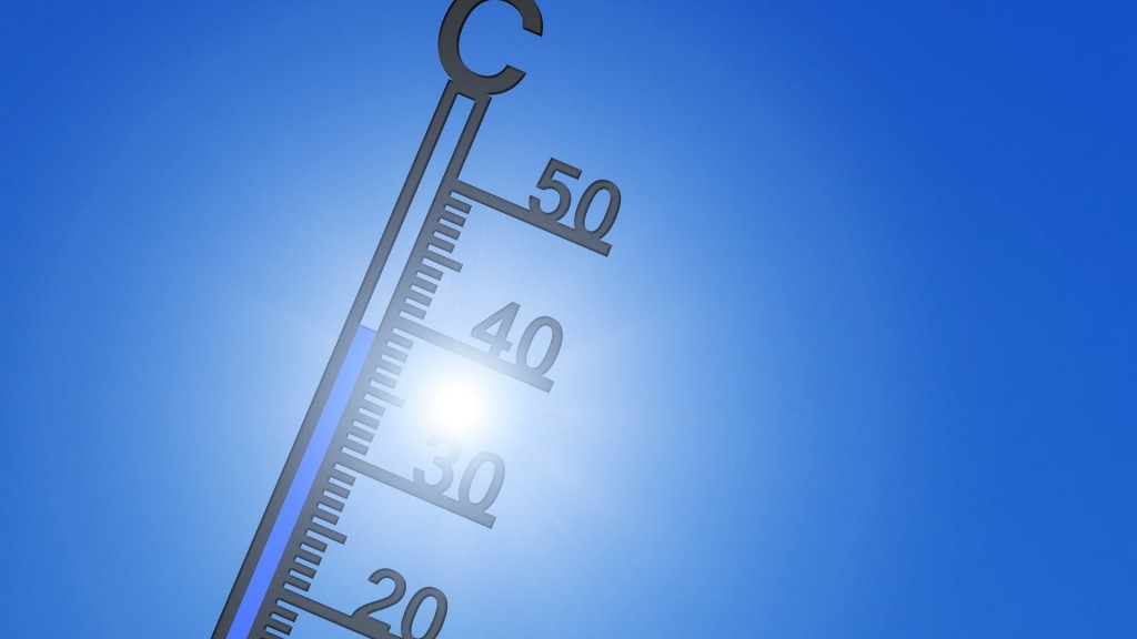 Thermometer bei Sonnenschein