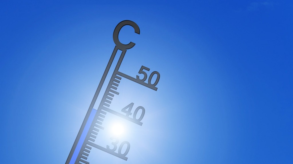 Thermometer bei Sonnenschein