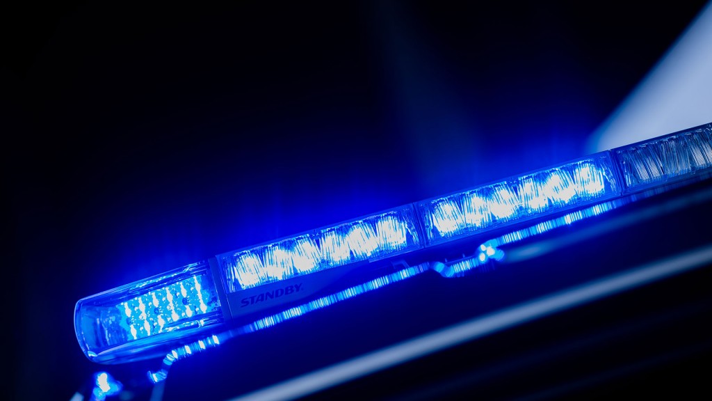 Blaulicht eines Polizeiwagens im Einsatz
