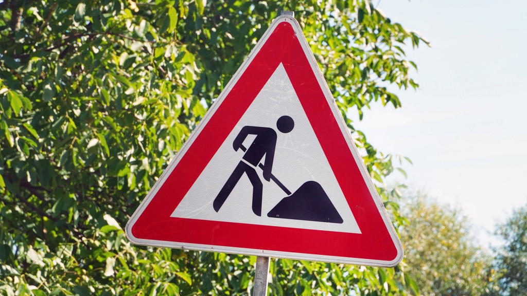 Ein Schild einer Baustelle.