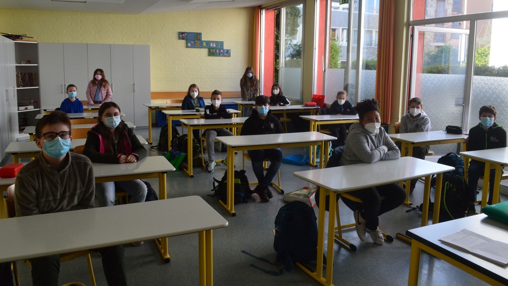 Schülerinnen und Schüler der Klasse 5c der Albertus-Magnus-Realschule St. Ingbert (Foto: SR 1/ Jana Knoblich)