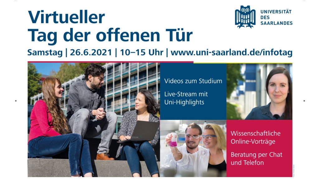 Plakatmotiv zum Virtuellen Tag der offenen Tür an der Universität des Saarlandes