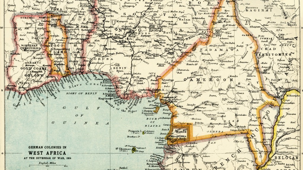 Eine Landkarte aus dem Jahr 1914: Deutsche Kolonien in Westafrika (Foto: picture alliance / Heritage-Images | The Print Collector/Heritage Images)