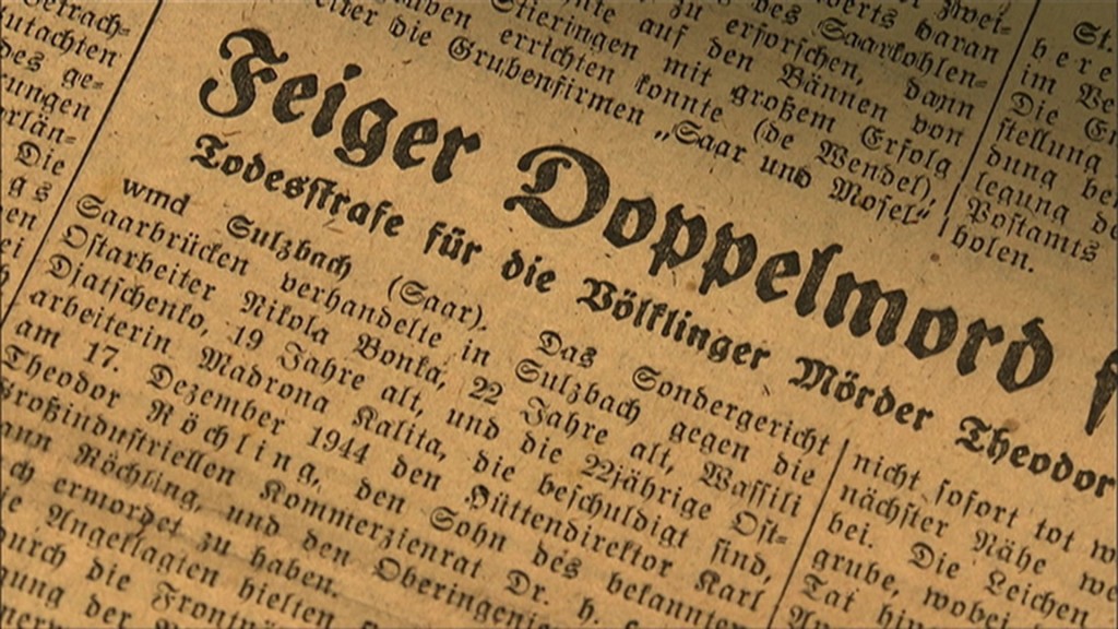 Foto: Zeitungsartikel zum Mord von Karl Theodor Röchling