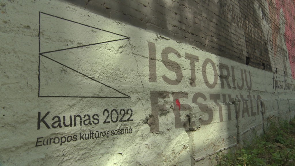 Foto: Inschrift an einer Wand: Kaunas 2022