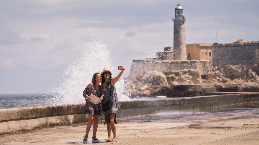 Zwei Frauen machen ein Urlaubs-Selfie