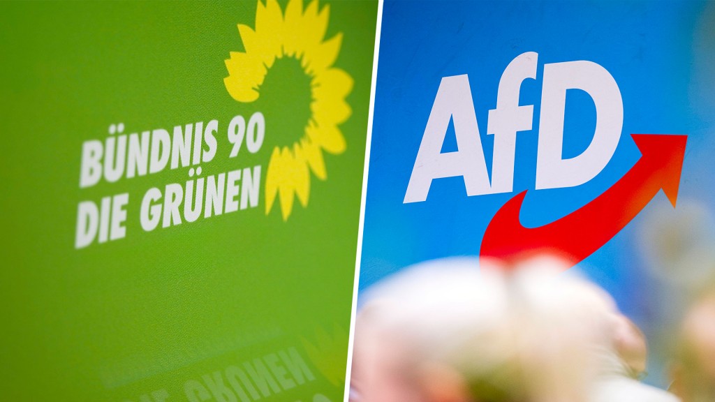 Bildkombination: Parteilogos der Grünen und der AfD