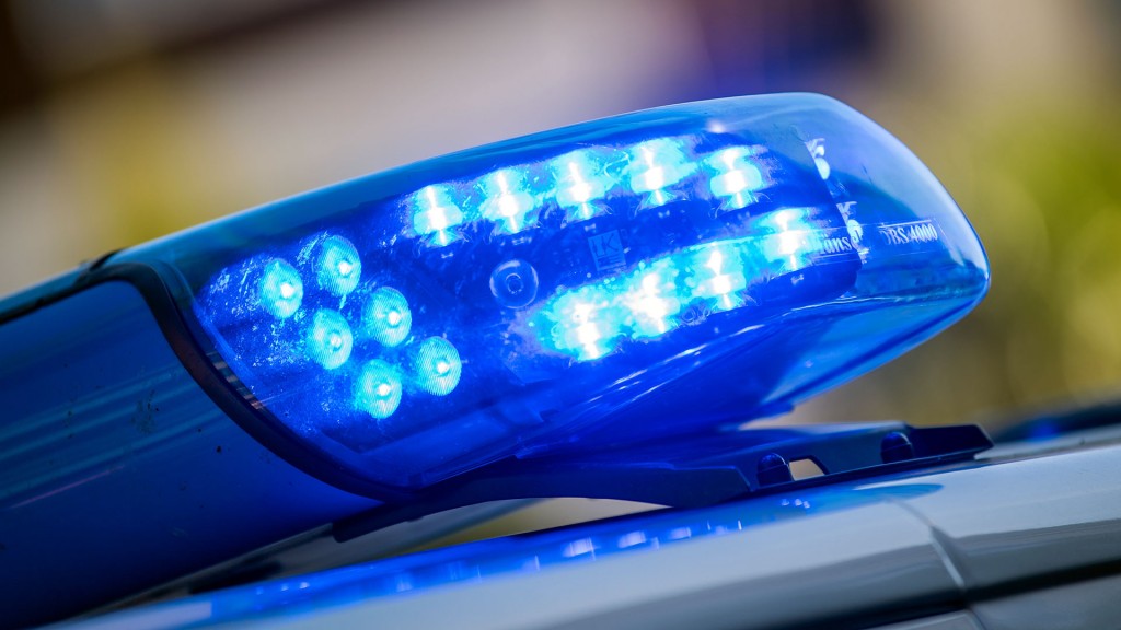Foto: Ein Blaulicht ist auf dem Dach eines Polizeifahrzeugs