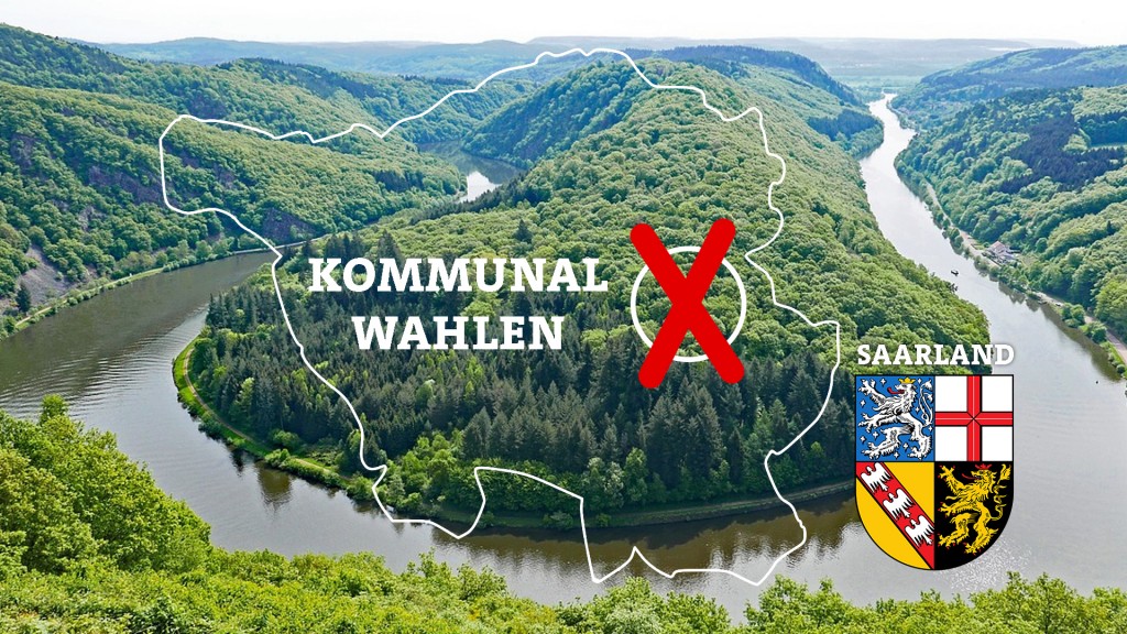 Grafik der Saarschleife mit Saarlandwappen und Schriftzug Kommunalwahl