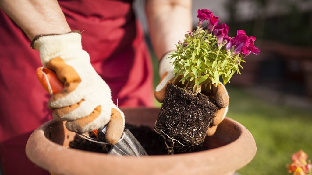 Eine Frau bei der Gartenarbeit