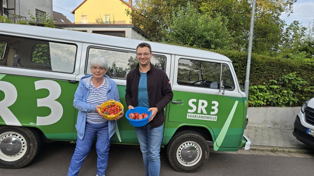 GuMo Mobil im Tomatengarten von SR 3 Hörerin Ursel