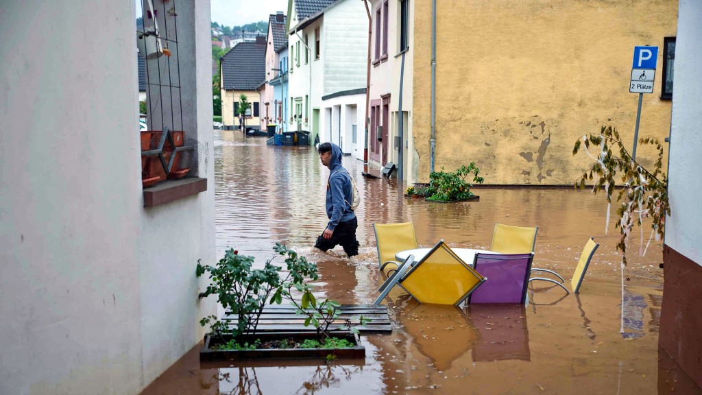 Foto: Ottweiler Altstadt bei Hochwasser an Pfingsten, 2024