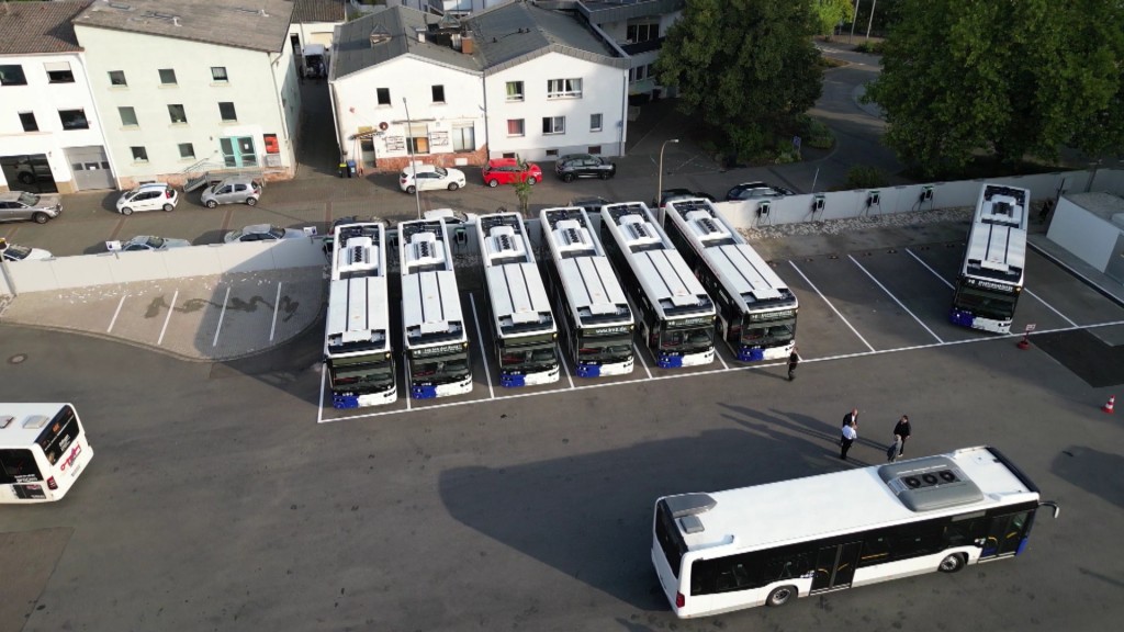 Foto: Mehrere Busse auf Parkplatz