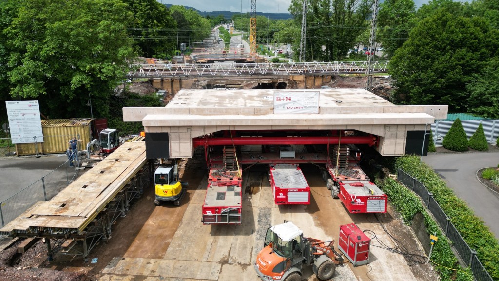 Bauarbeiten an der Eisenbahnbrücke in Merzig