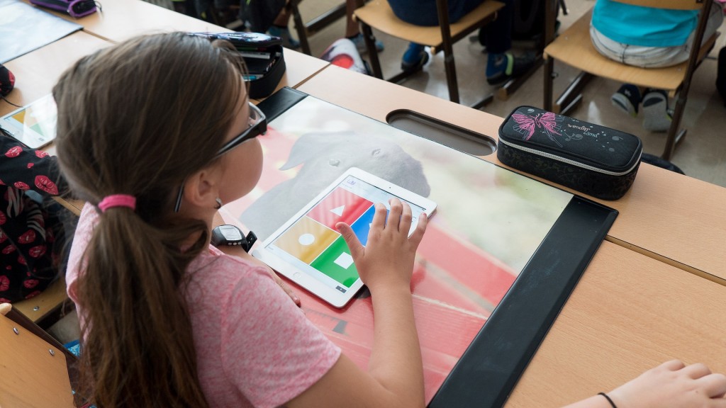 Schülerin mit Tablet-Computer